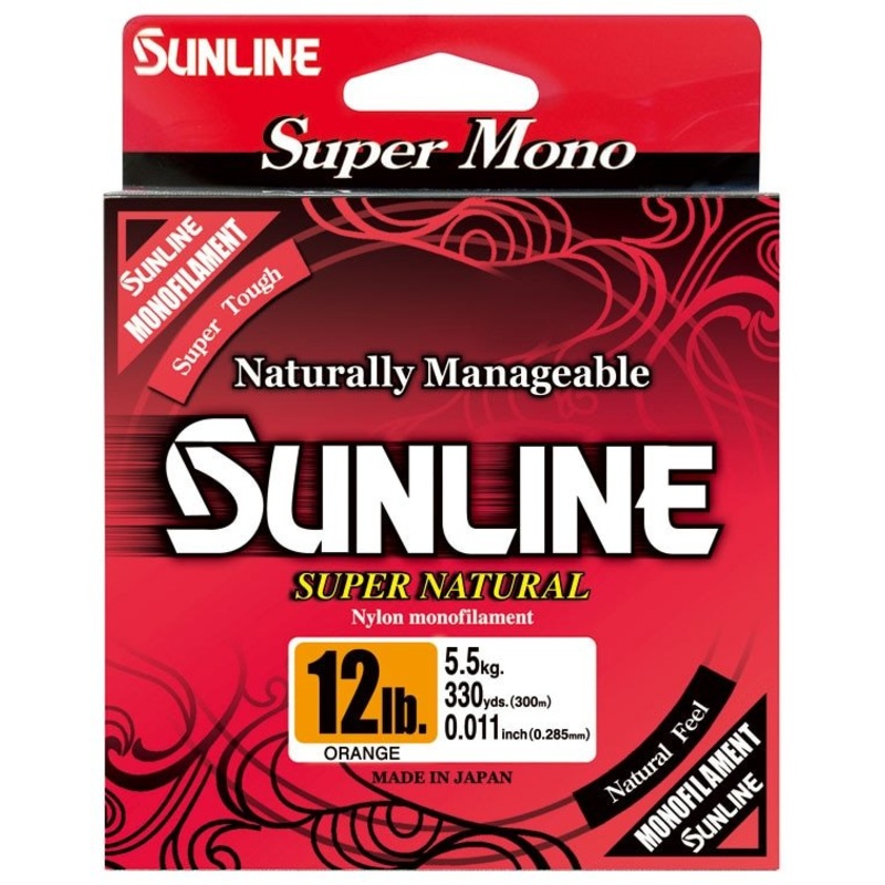 Sunline Super Natural Monofilament Orange 330 Yards 6 pound