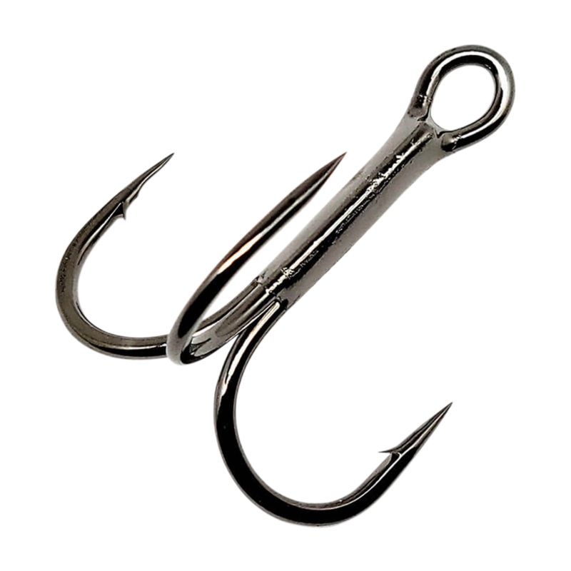 2X Round Bend Treble Hooks – Black 4