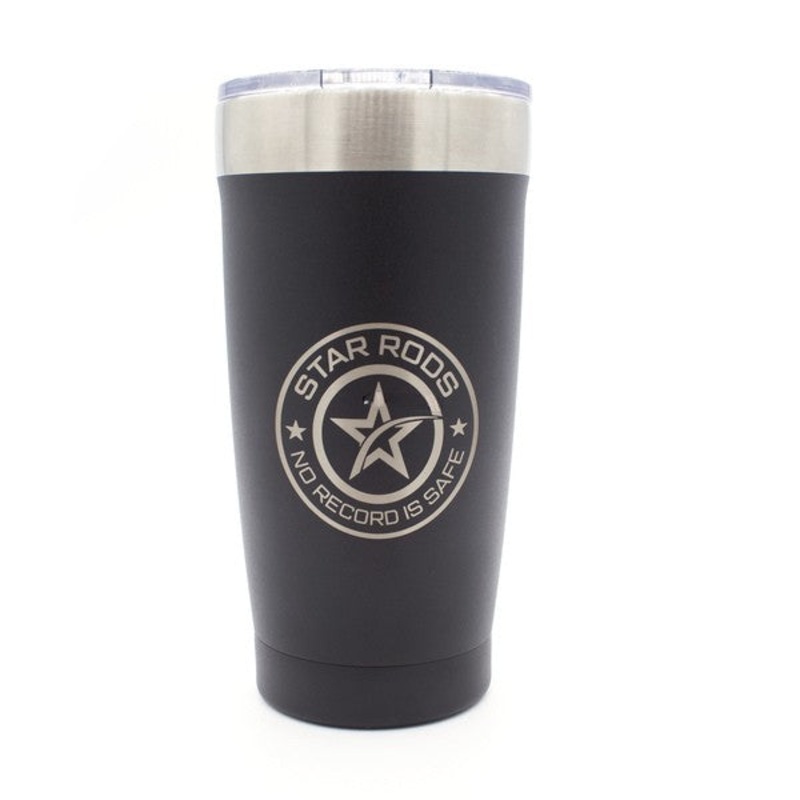 Star Rods Stainless Steel Double wall Vacuum Sea Traveler Cup, Black, 20oz with Lid
