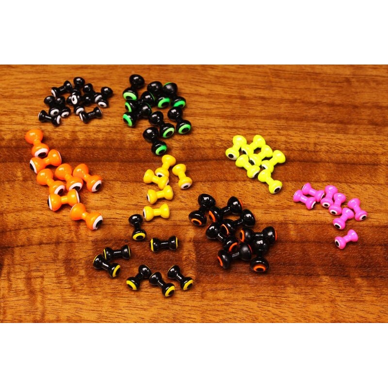 Hareline Double Pupil Lead Eyes X-Small Pink w/White/Black Eye