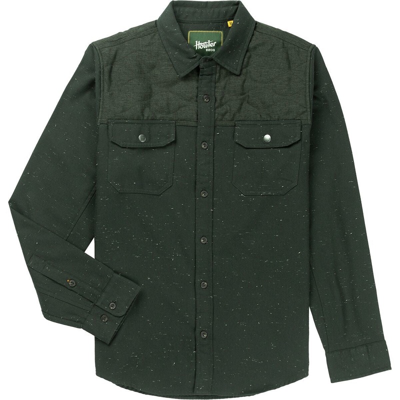 Howler Brothers Quintana Quilted Flannel Shirt Gravel Fleck/Antique Black M