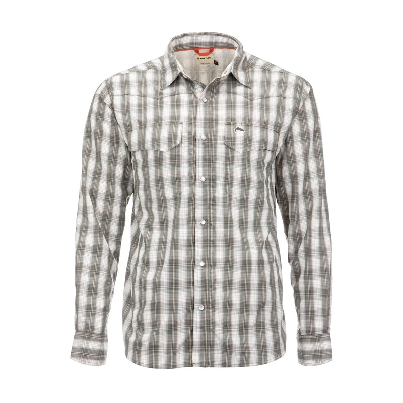 Simms Big Sky LS Fishing Shirt Dark Stone Coal Plaid S