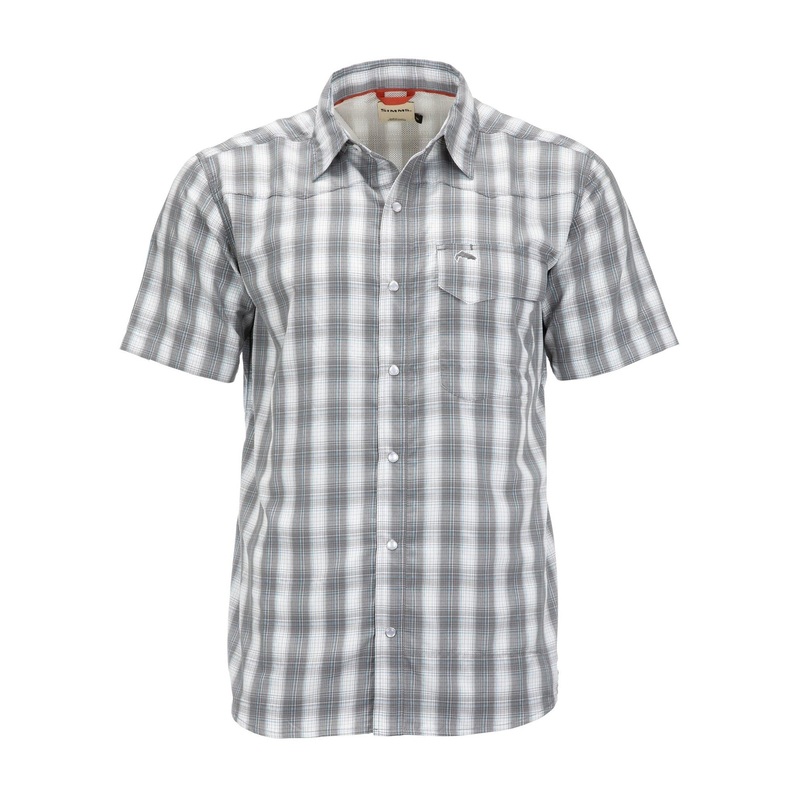 Simms Big Sky SS Shirt Light Green Nightfall Plaid S