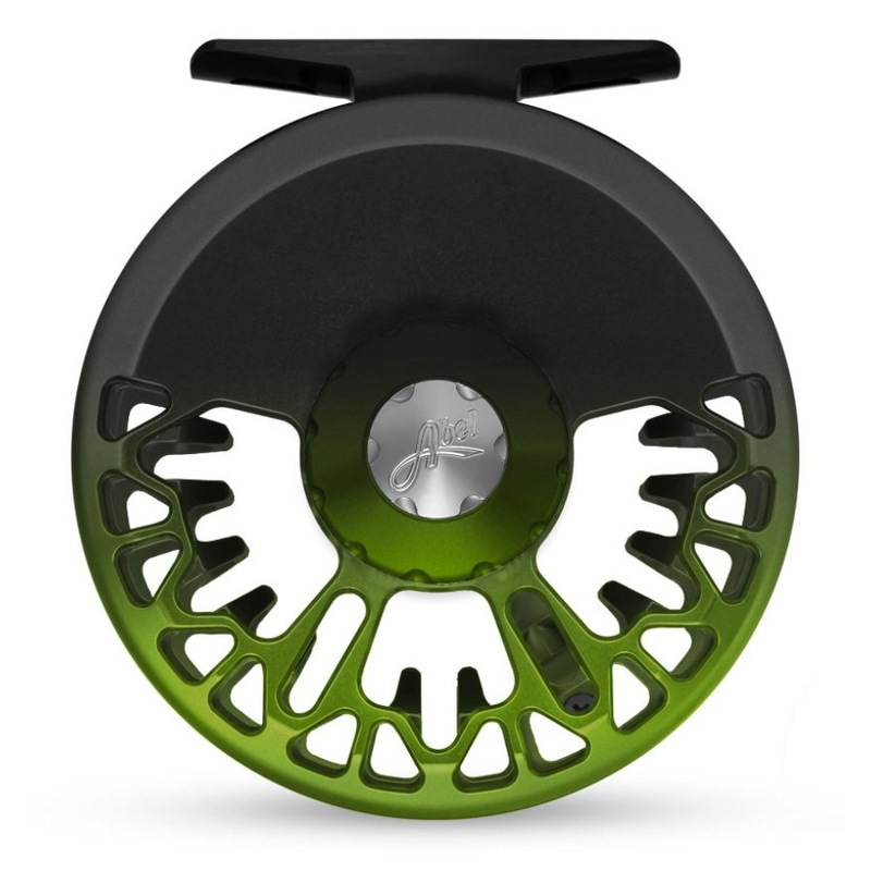 Abel Vaya 4/5 Fly Reel – Satin Black Green Fade – Ebony Handle