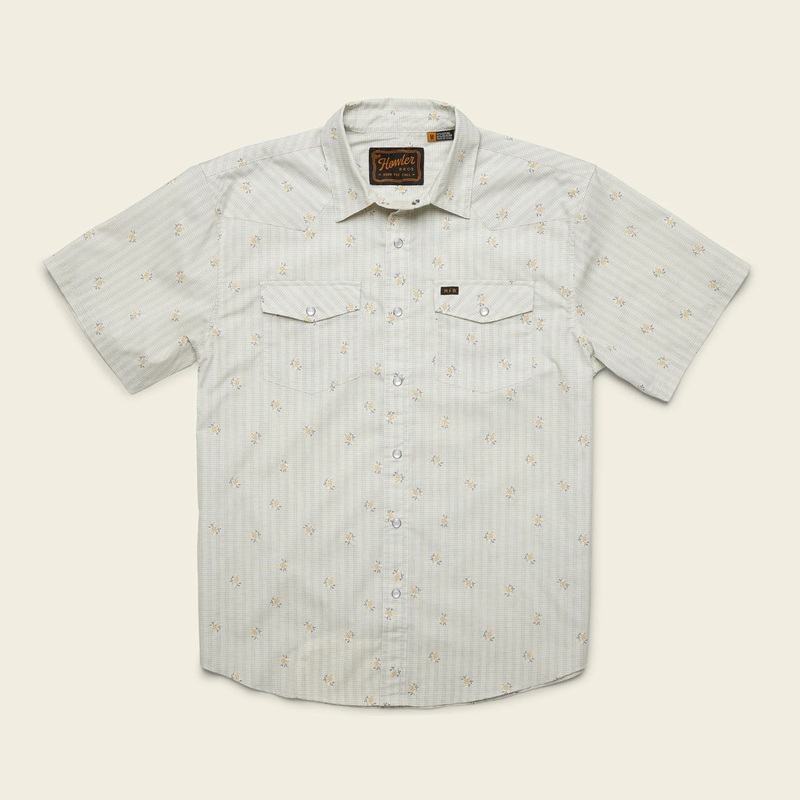 Howler Brothers H Bar B Snapshirt S Vintage Grid Floral – White