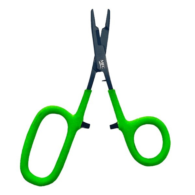 MFC Scissor Forceps – Hot Grip – 5 1/2″ – Big Loop – Chartreuse