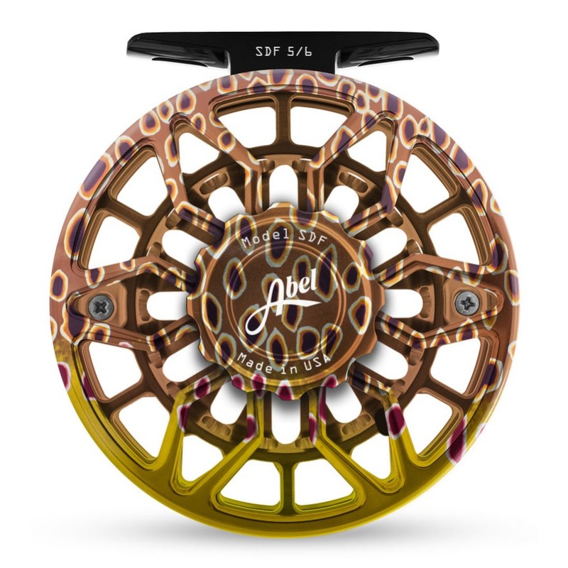 Abel SDF 5/6 Ported Fly Reel – Classic Brown Trout – Black Handle